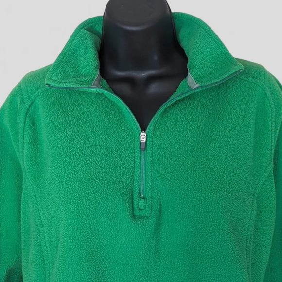 Lands' End Green Polar Fleece Sweater - Picture 2 of 6